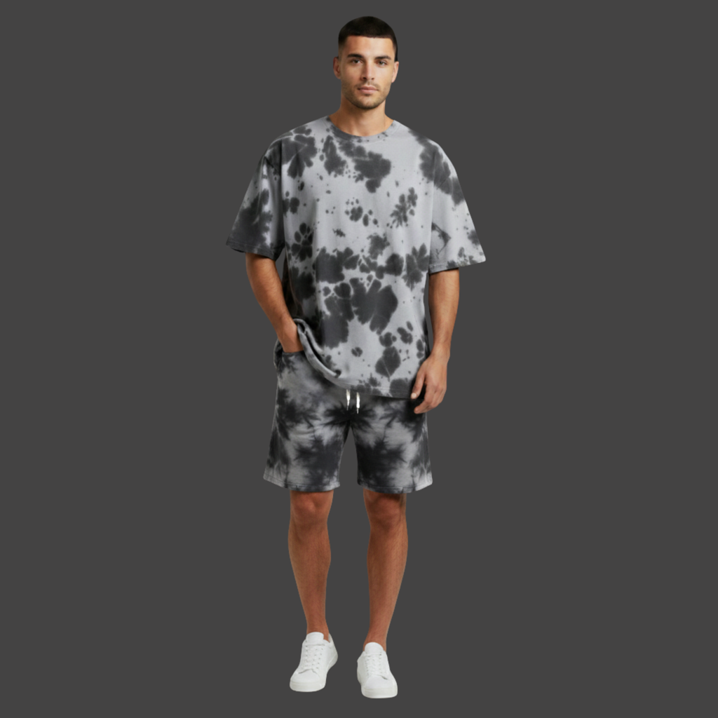 Combo Tie Dye Oversized T-Shirt,Tie Dye Shorts