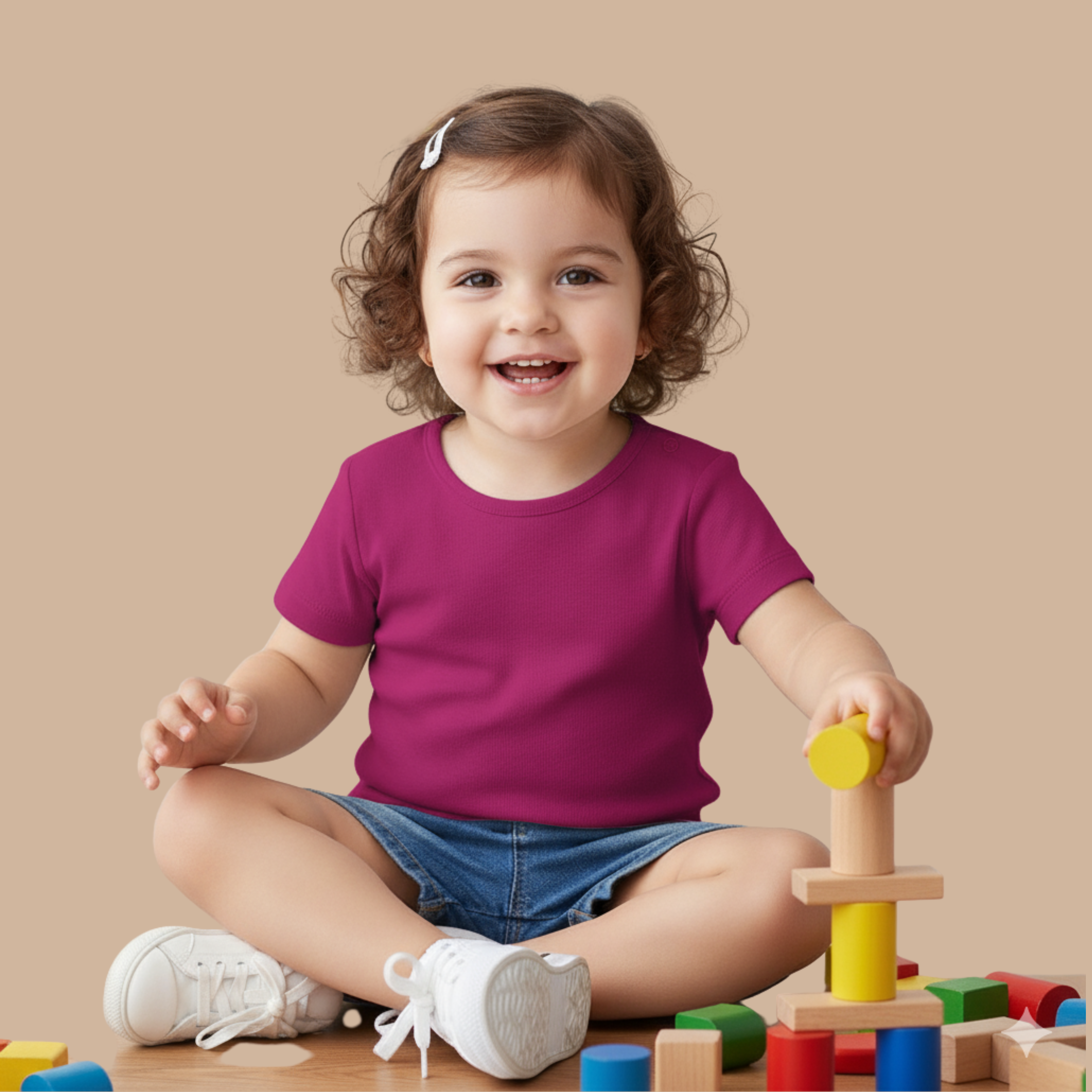 Toddlers Girl's Crew Neck T-Shirt