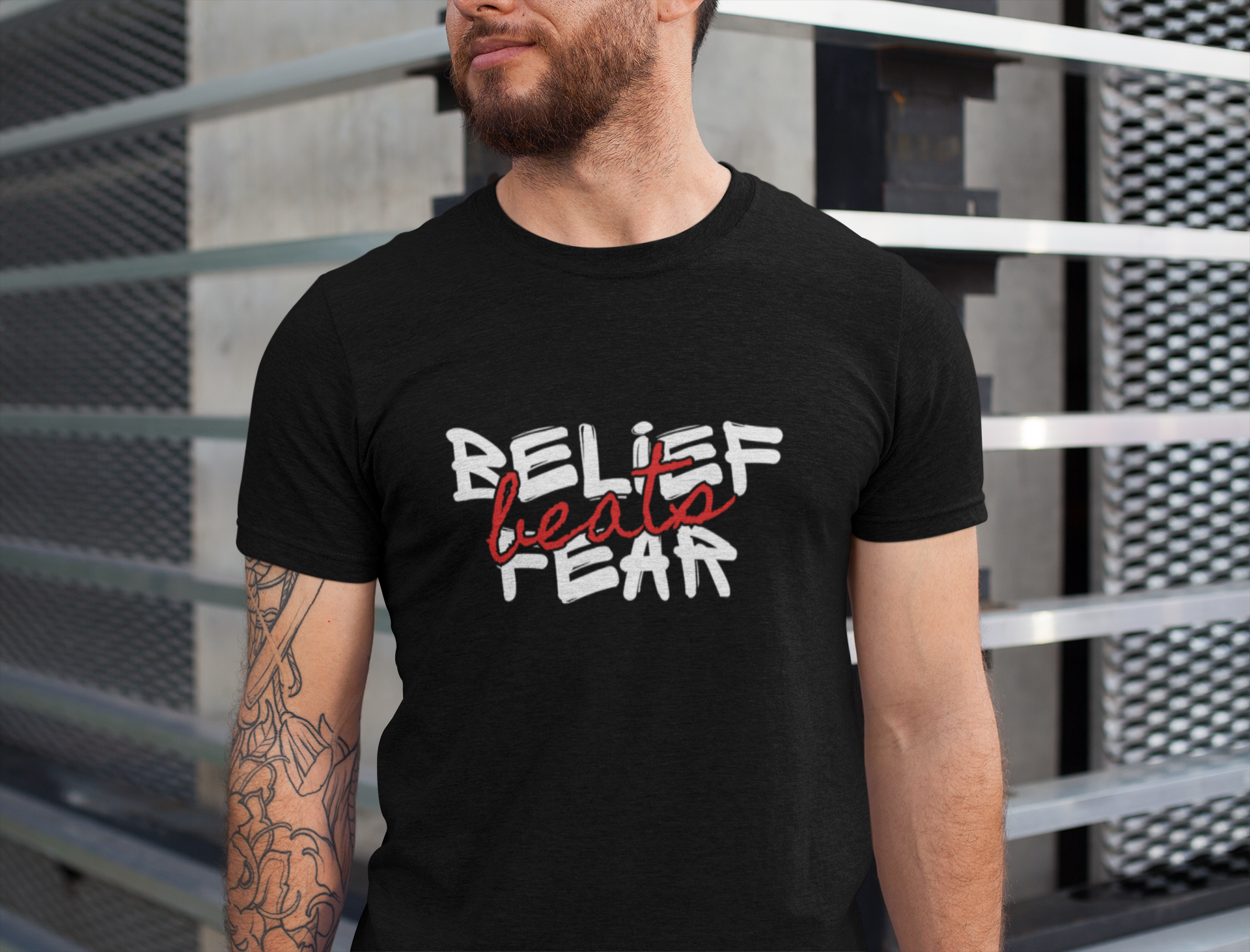 belief beats fear Crew T-Shirt