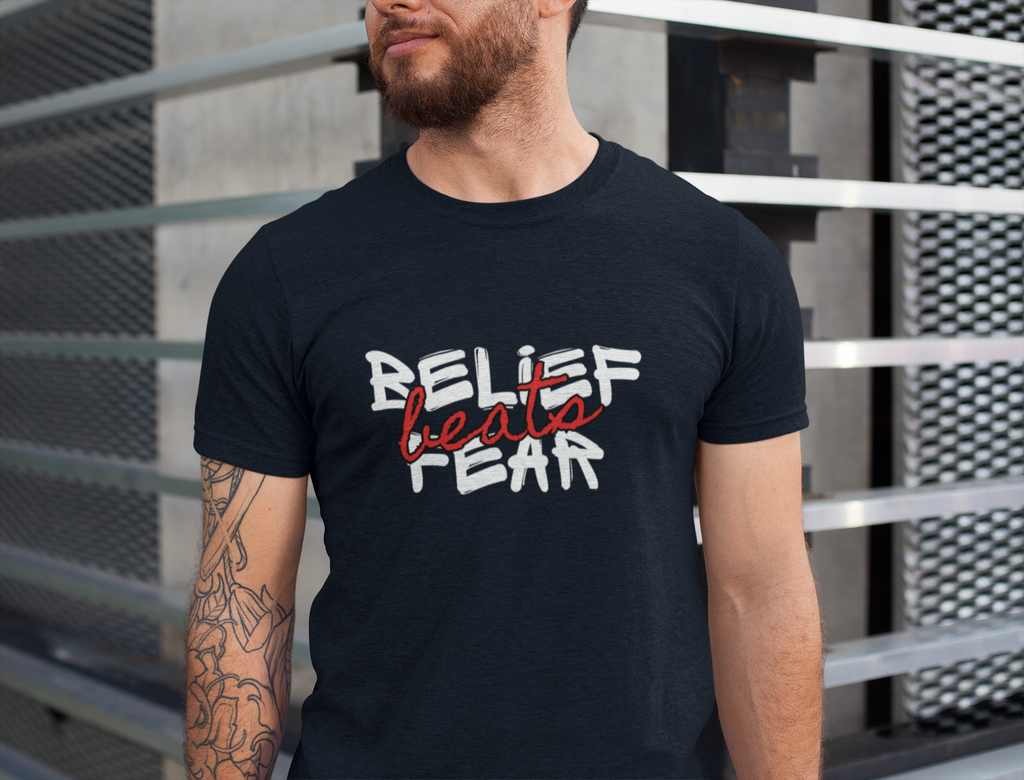belief beats fear Crew T-Shirt