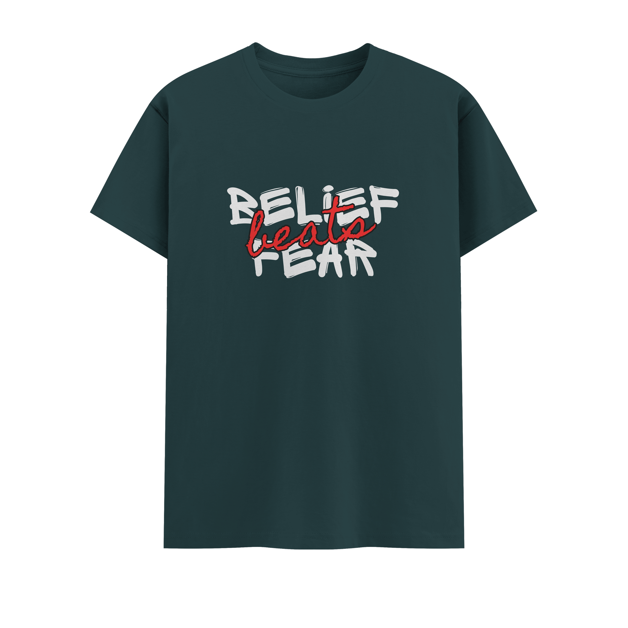 belief beats fear Crew T-Shirt