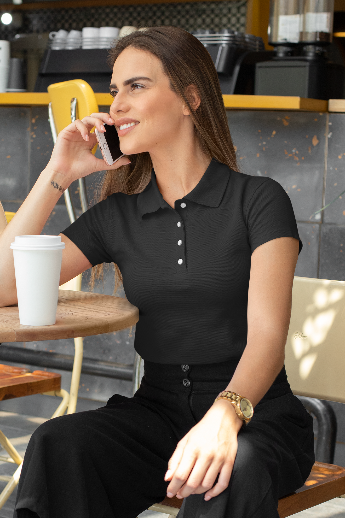 Female  Black Polo