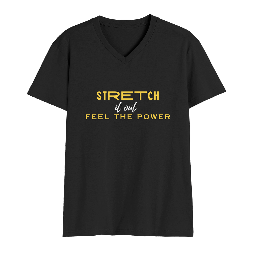 Printed V Neck T-Shirt Black