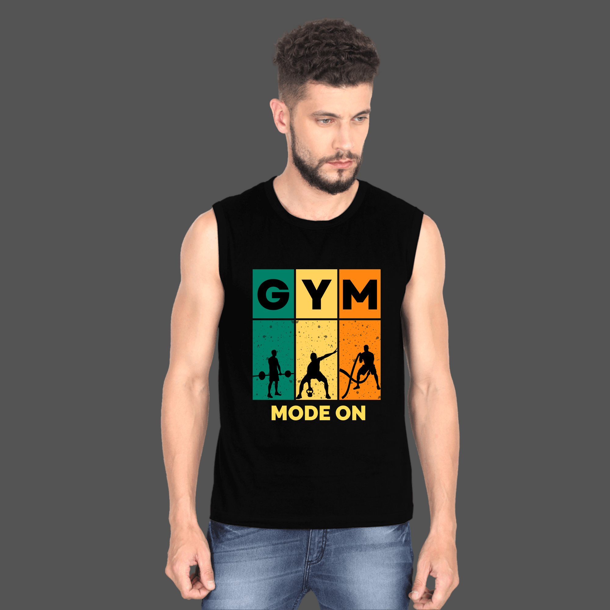 Printed Men's Sleeveless T-Shirt