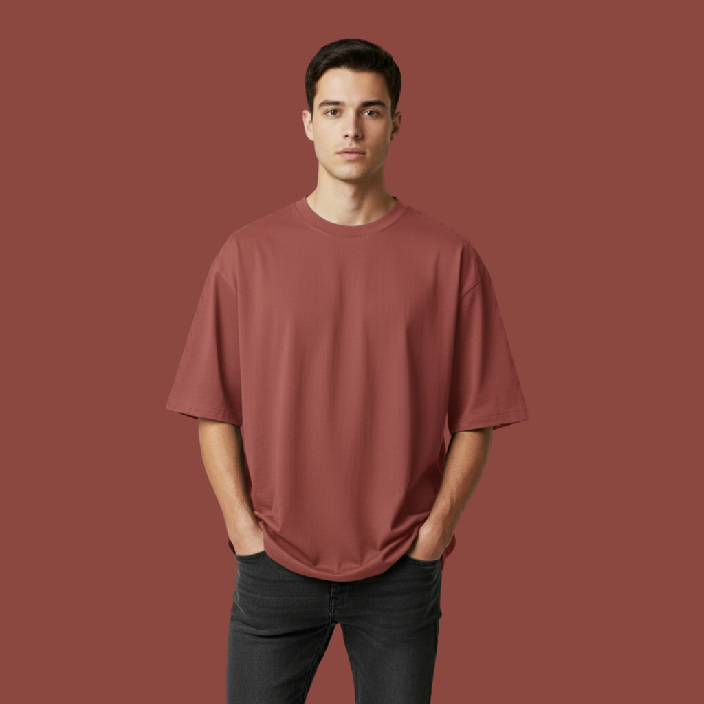Male Oversized Classic T-Shirt Coral