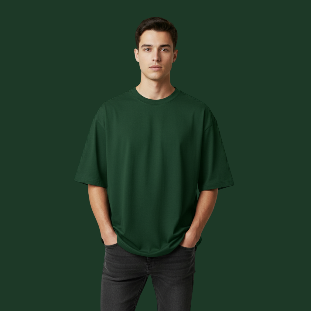 Male Oversized Classic T-Shirt BottleGreen