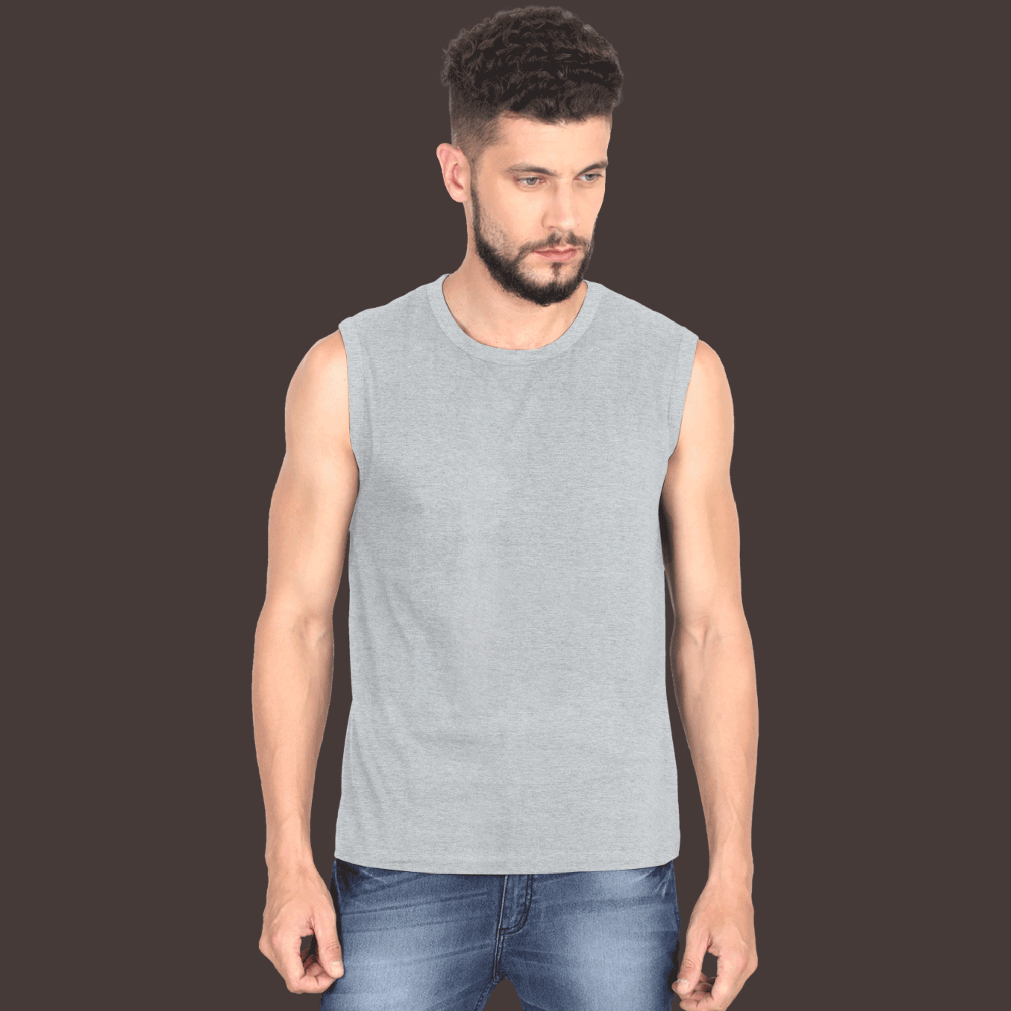 Men's Sleeveless T-Shirt Grey