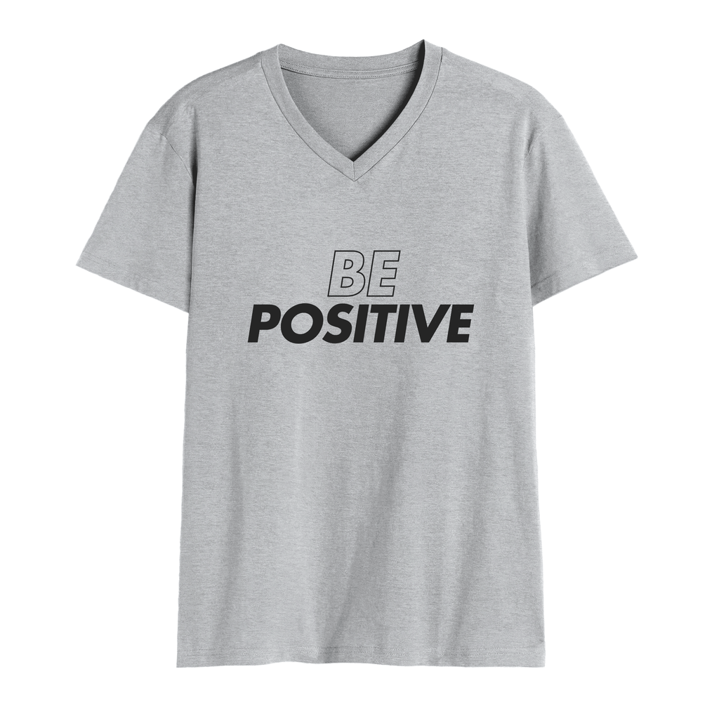 Printed V Neck T-Shirt Grey