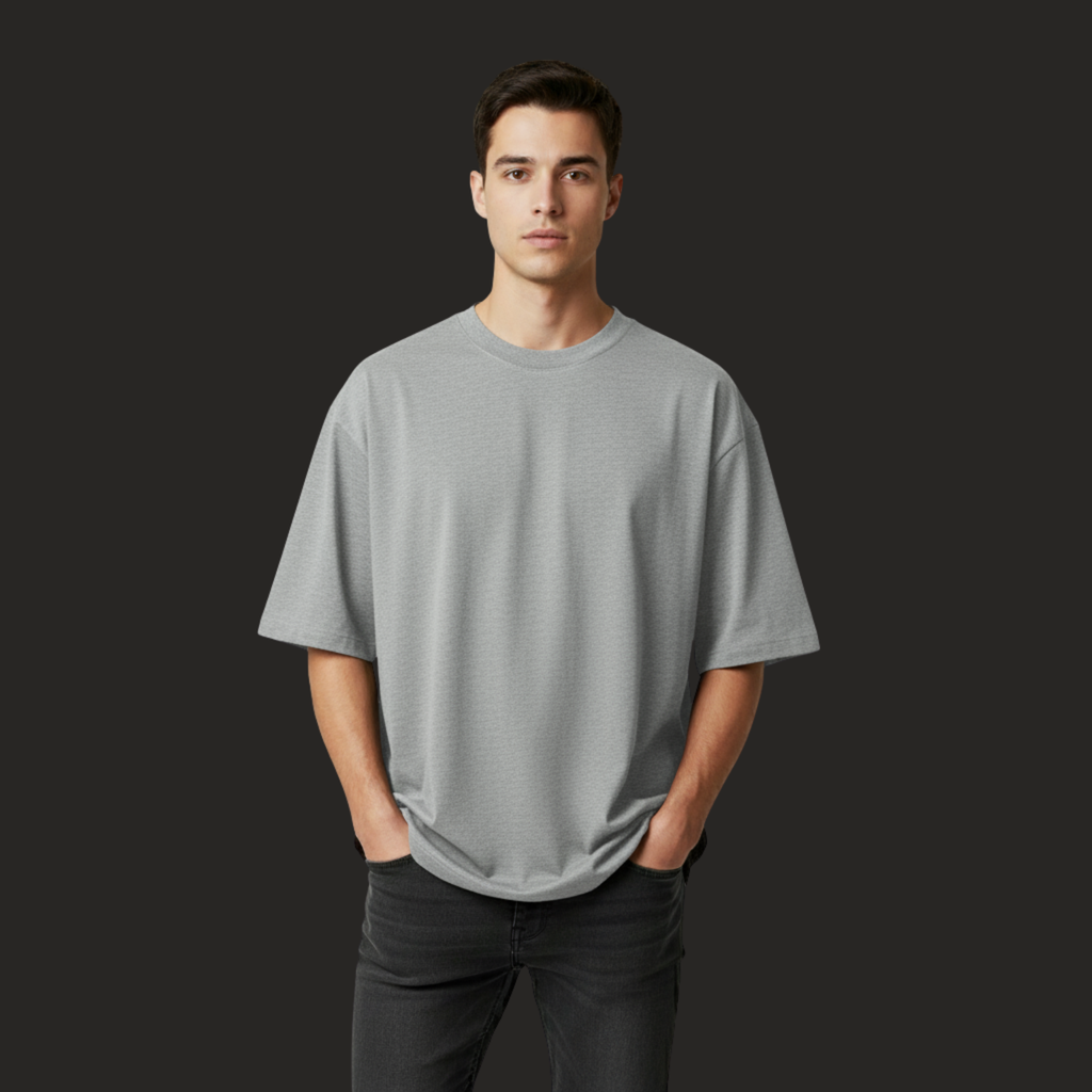 Male Oversized Classic T-Shirt GreyMelange