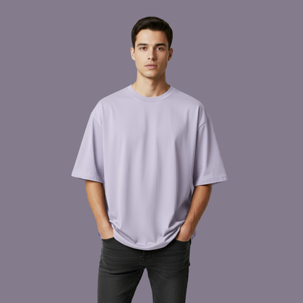 Male Oversized Classic T-Shirt Lavender