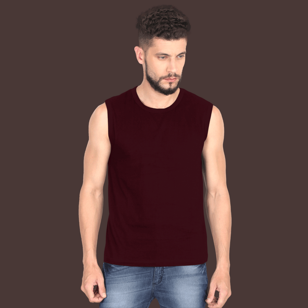 Men's Sleeveless T-Shirt Maroon