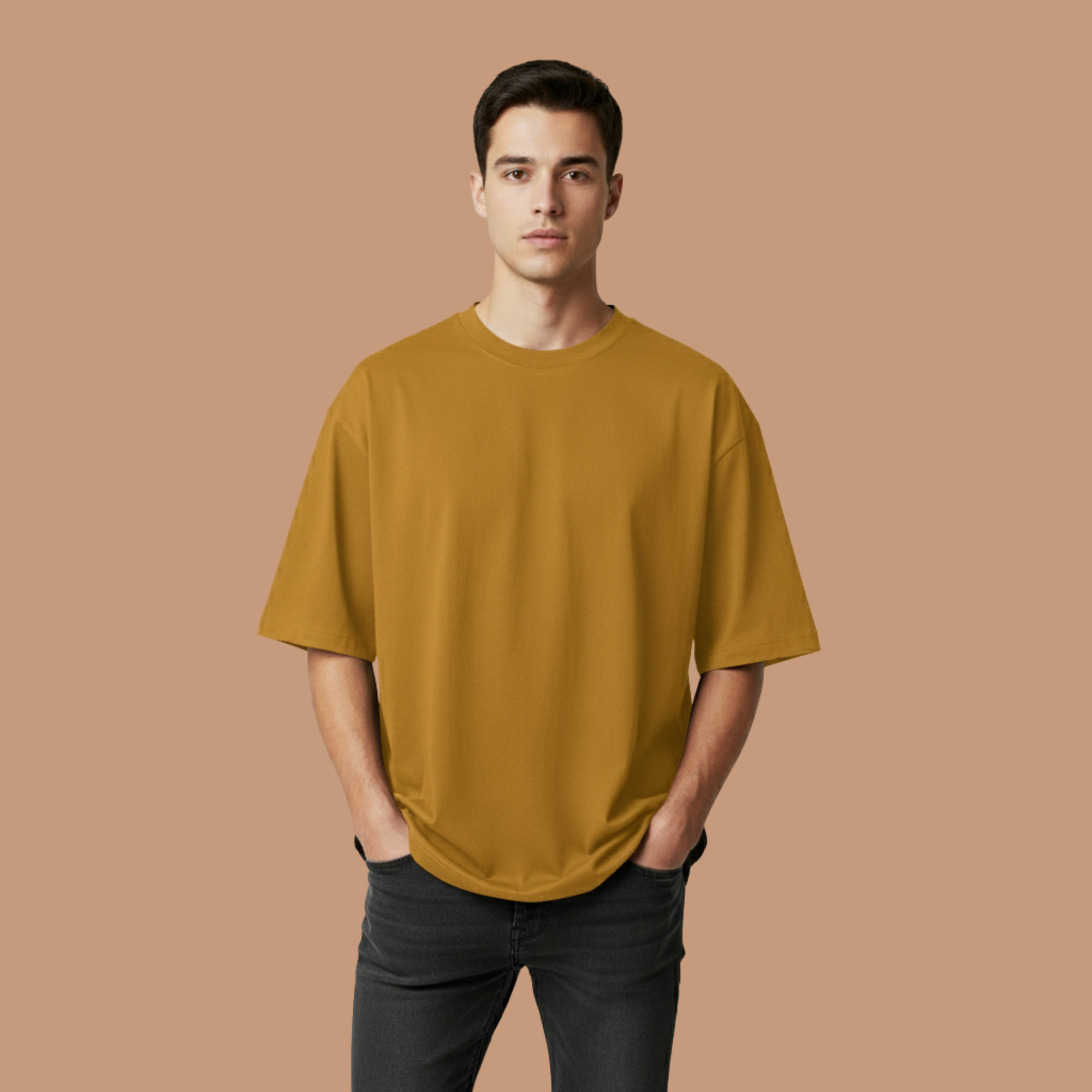 Male Oversized Classic T-Shirt MustardYellow