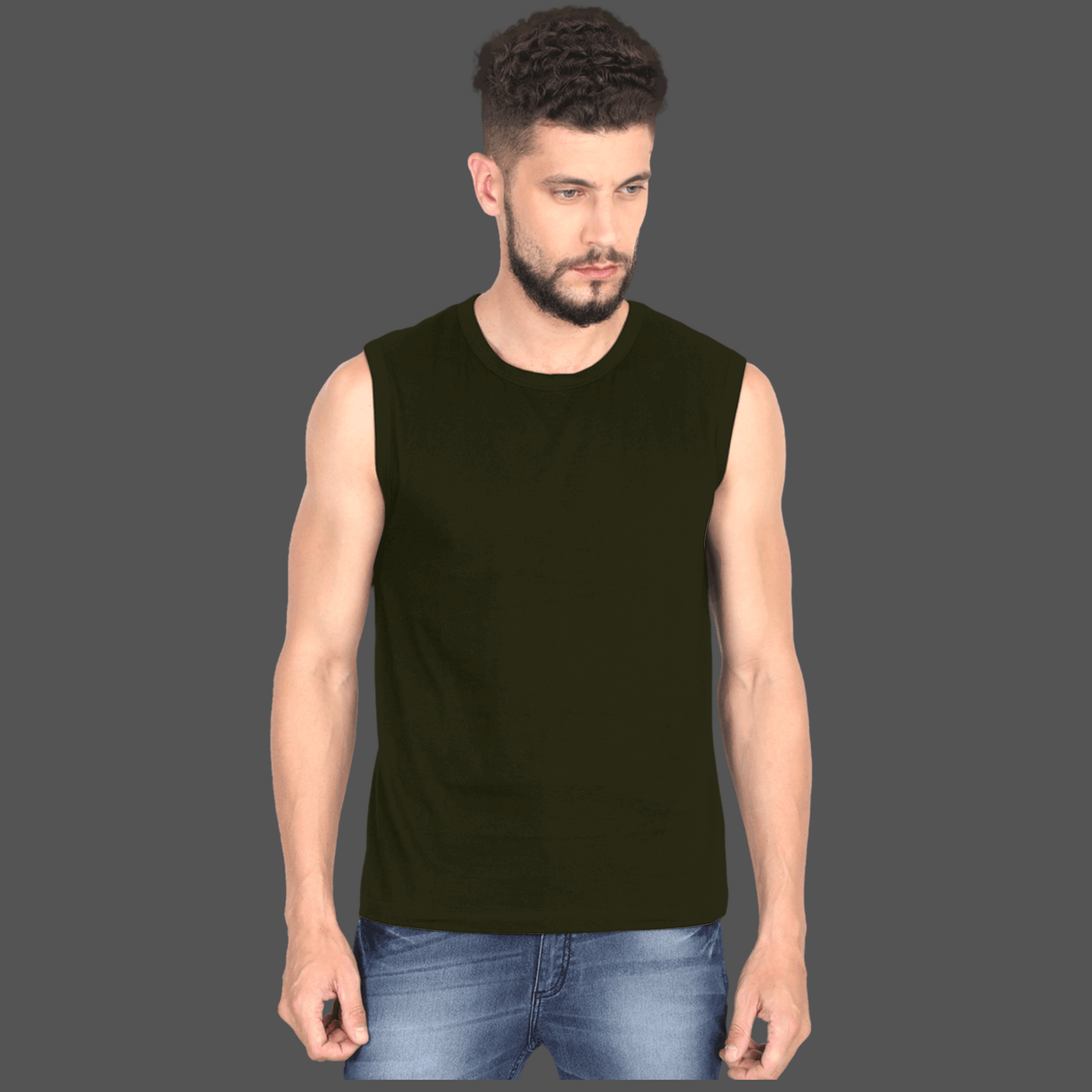 Men's Sleeveless T-Shirt OliveGreen
