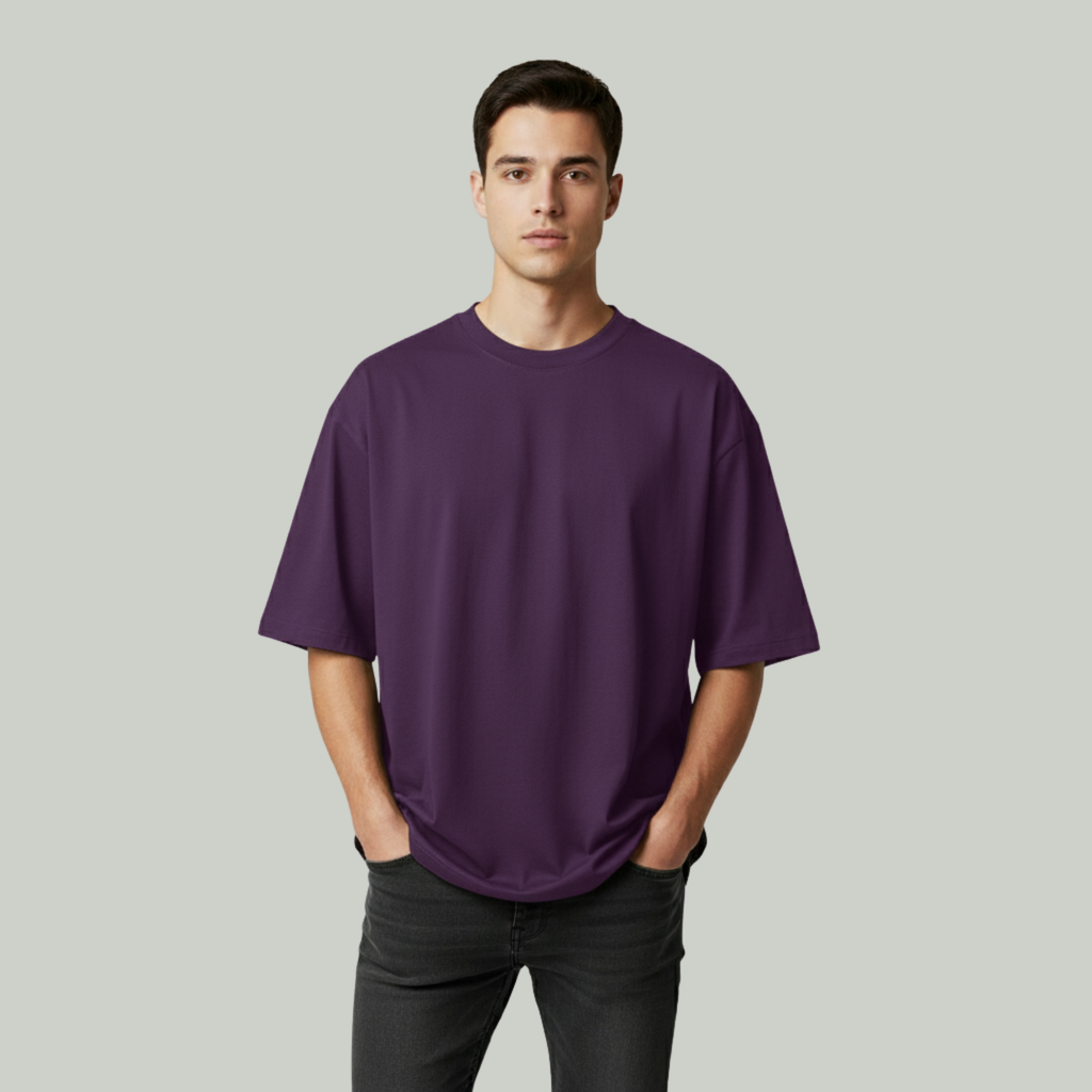 Male Oversized Classic T-Shirt Purple
