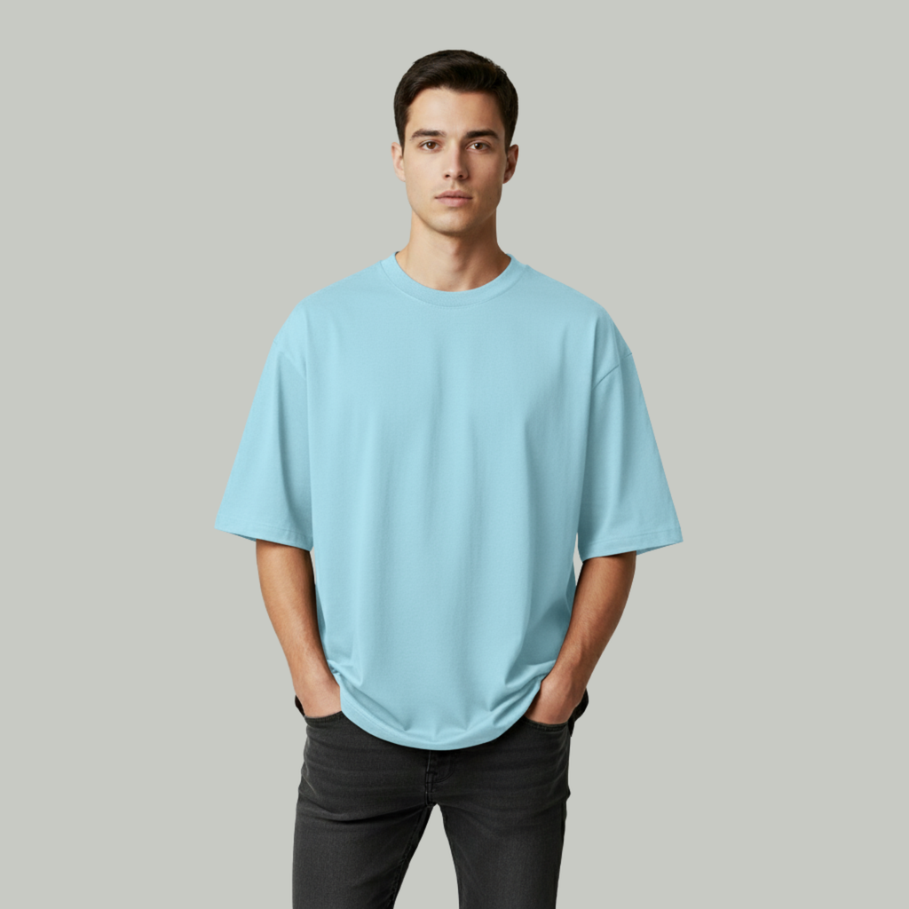 Male Oversized Classic T-Shirt Babyblue