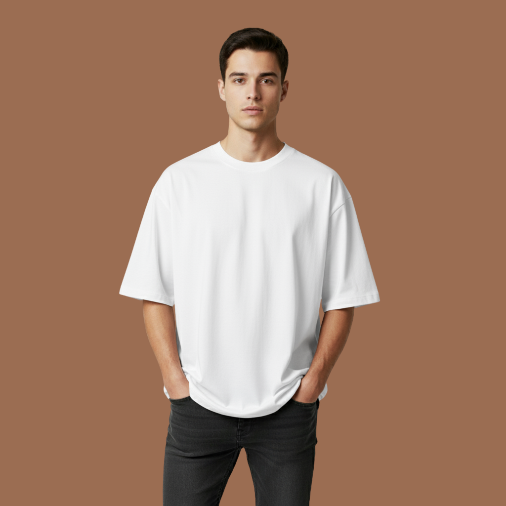 Male Oversized Classic T-Shirt White