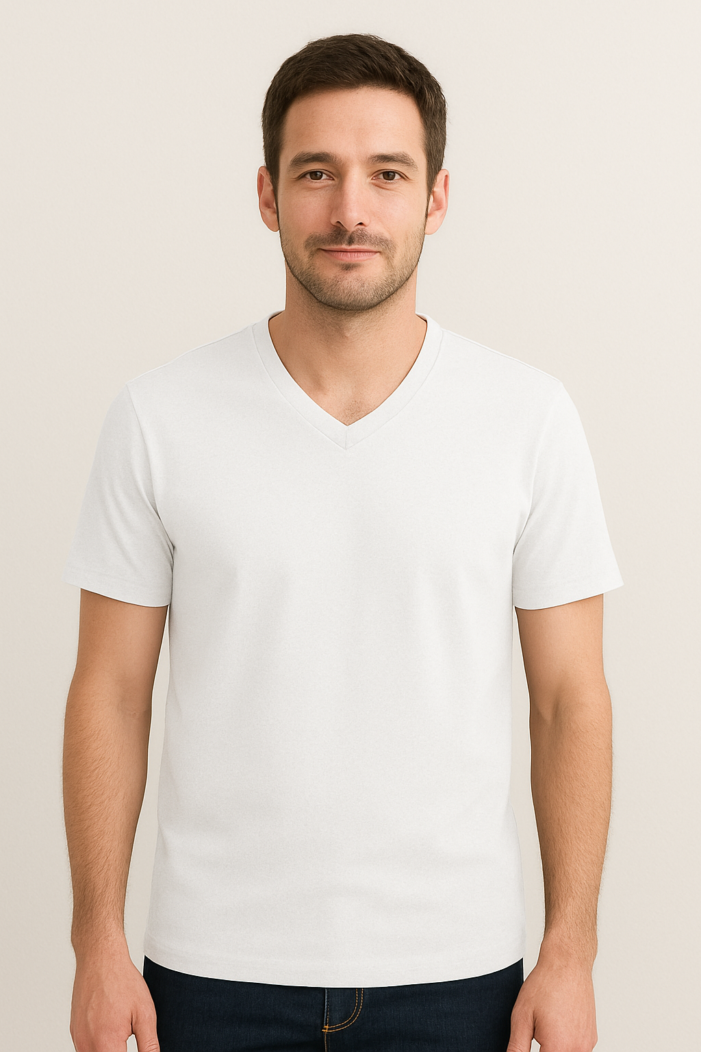 White V Neck T-Shirt